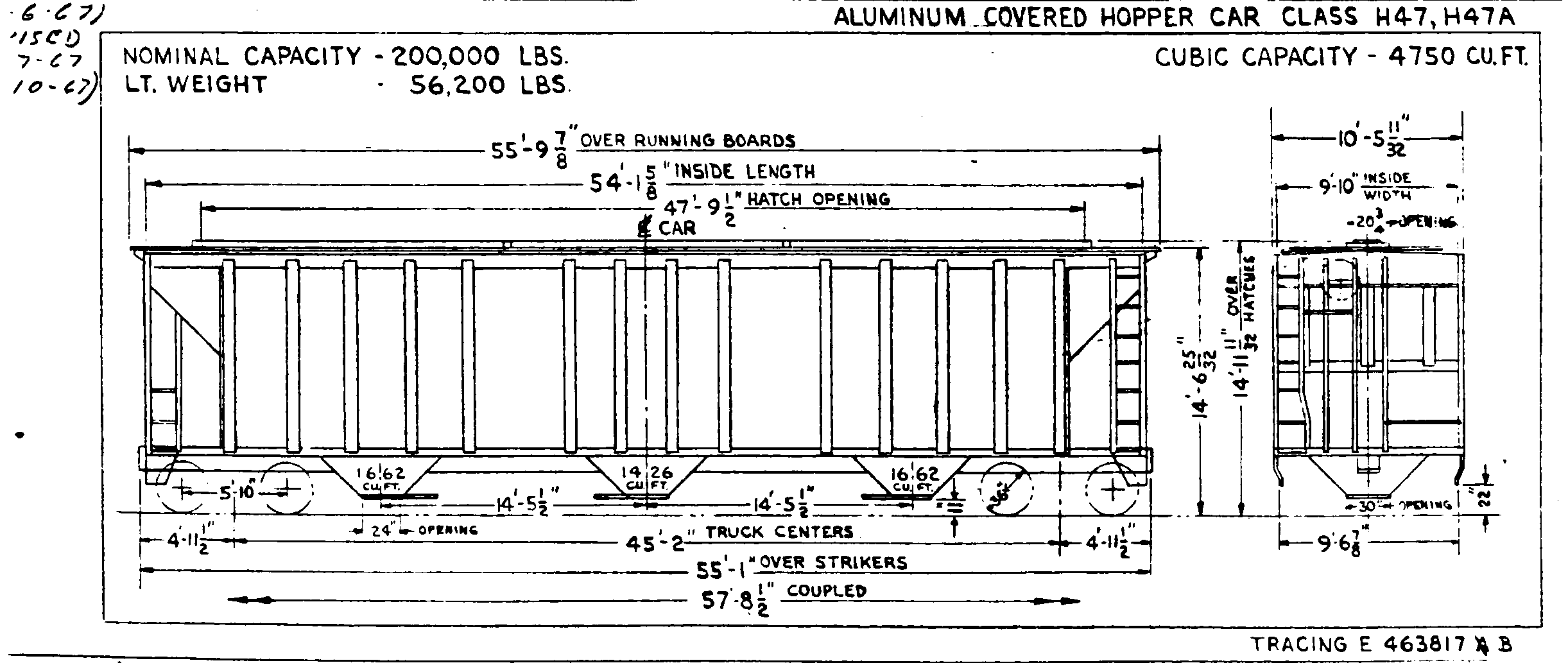 H47,H47a-Aluminum Covered Hopper Car