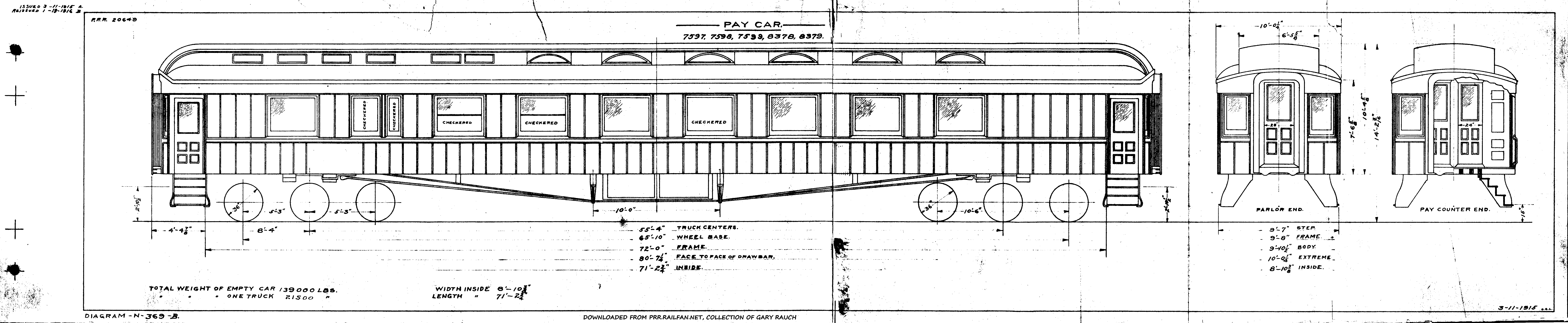 Pay Car #7597,7598,7599,8378,8379-Pay Car