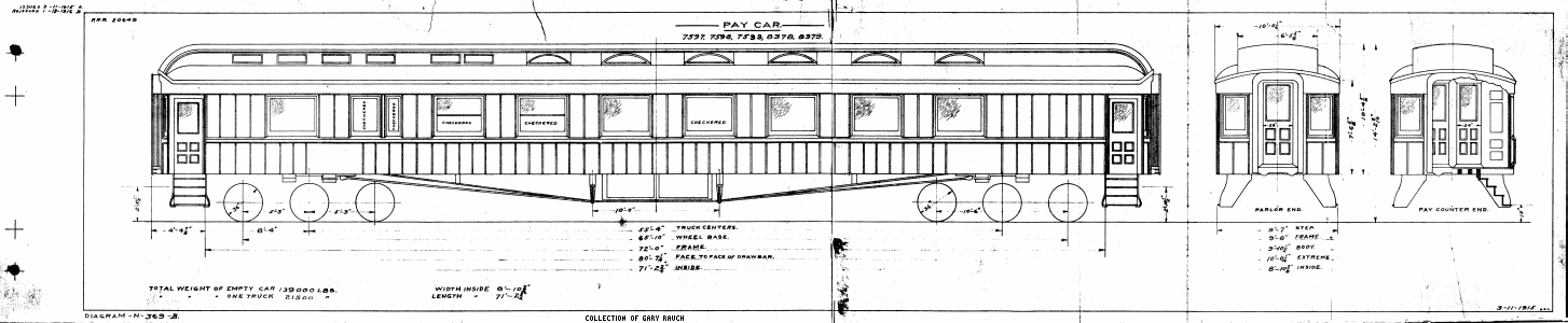 Pay Car #7597,7598,7599,8378,8379-Pay Car