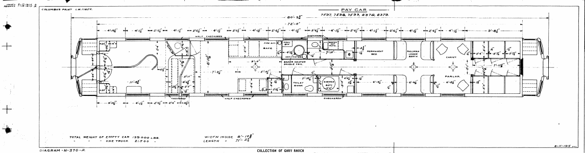 Pay Car #7597,7598,7599,8378,8379-Pay Car