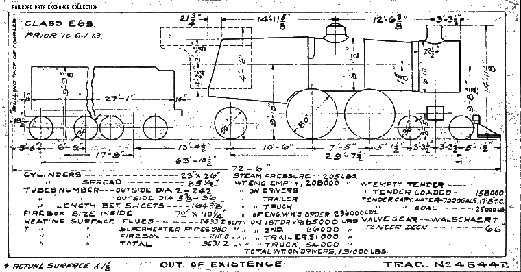 E6s, prior to 6-1-13-4-4-2 Steam Loco