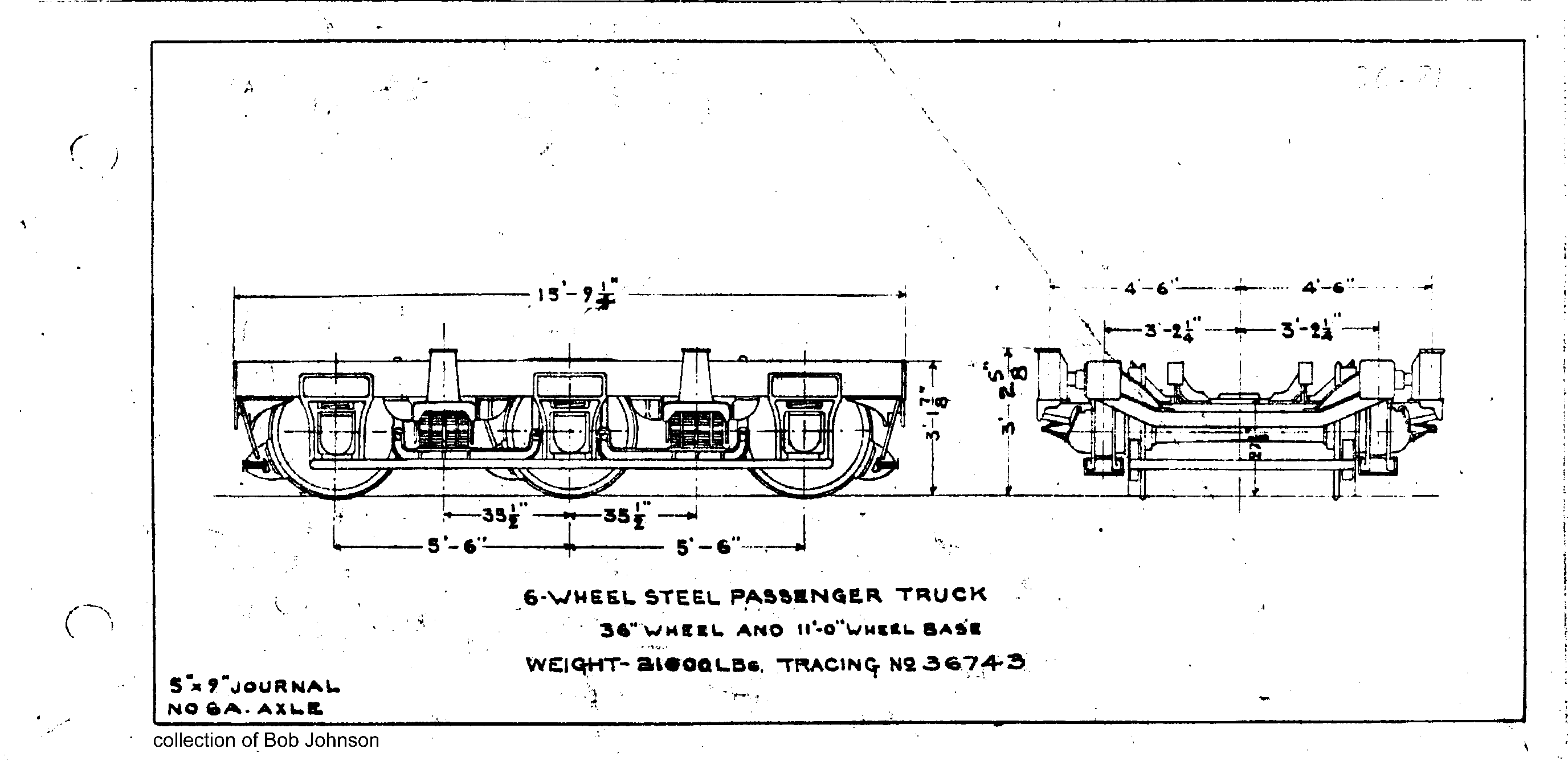 3C-P1-6 Wheel Steel Passenger Truck