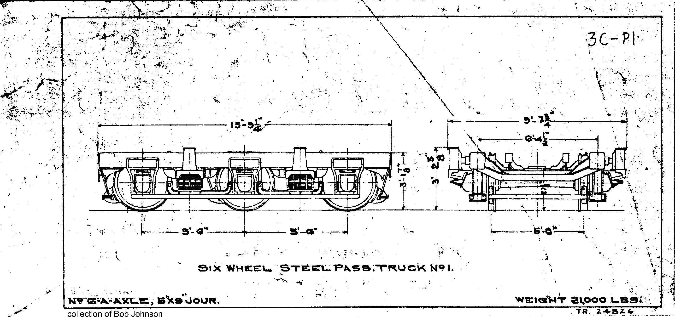 3C-P1-Six Wheel Steel Pass Truck