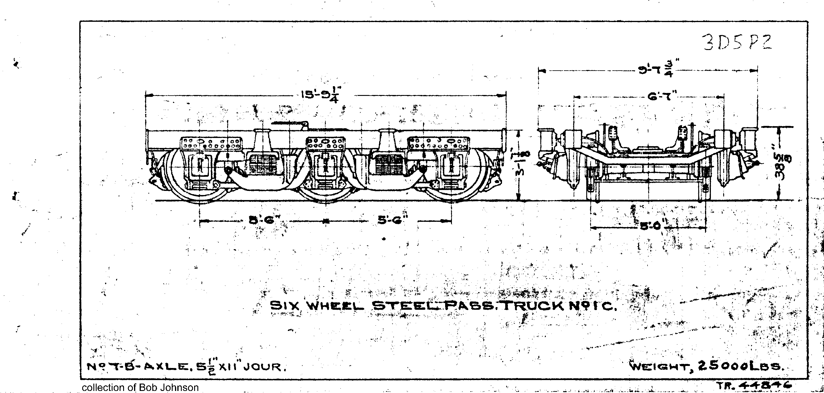 3D5P2-Six Wheel Steel Pass Truck