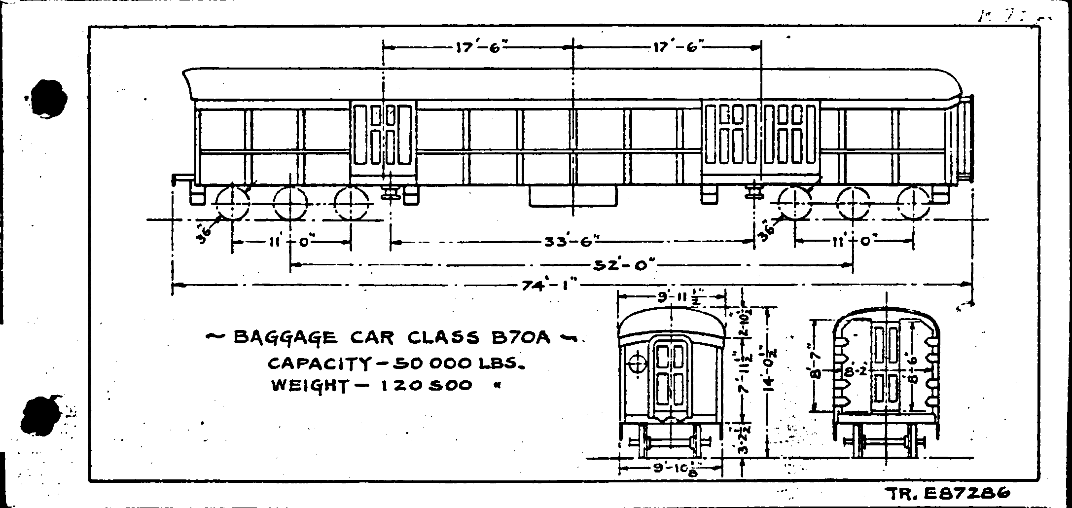 B70a-Baggage Car, end door
