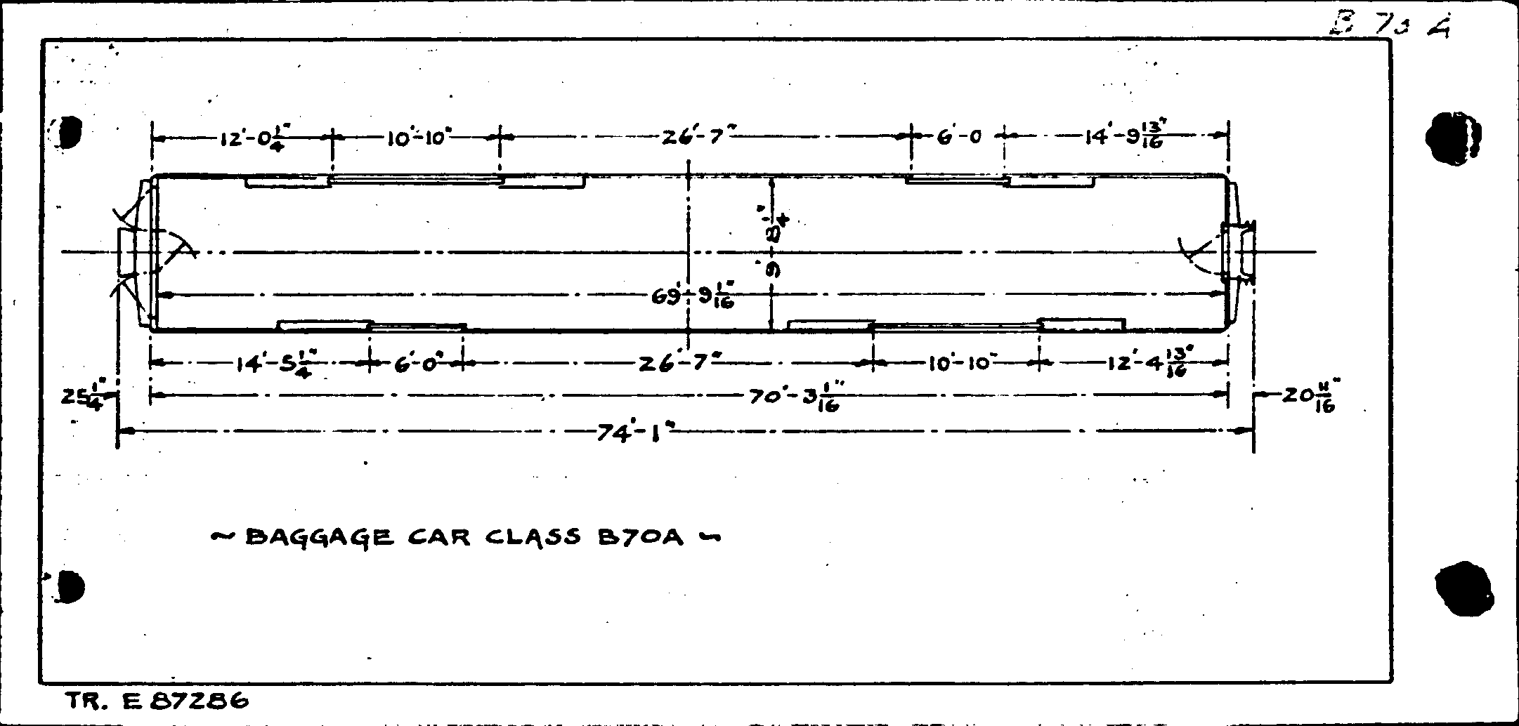 B70a-Baggage Car, end door