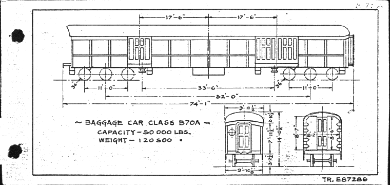 B70a-Baggage Car, end door