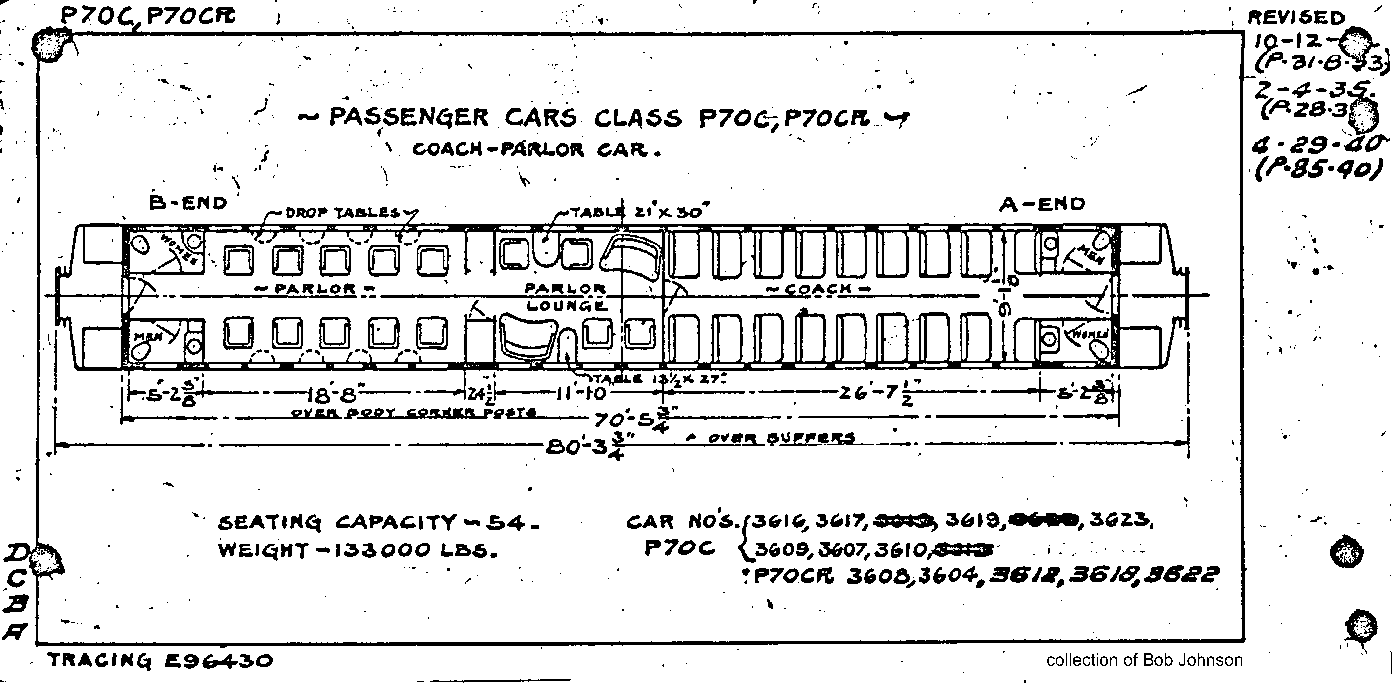 P70c,P70cR-Passenger Car (coach parlor)