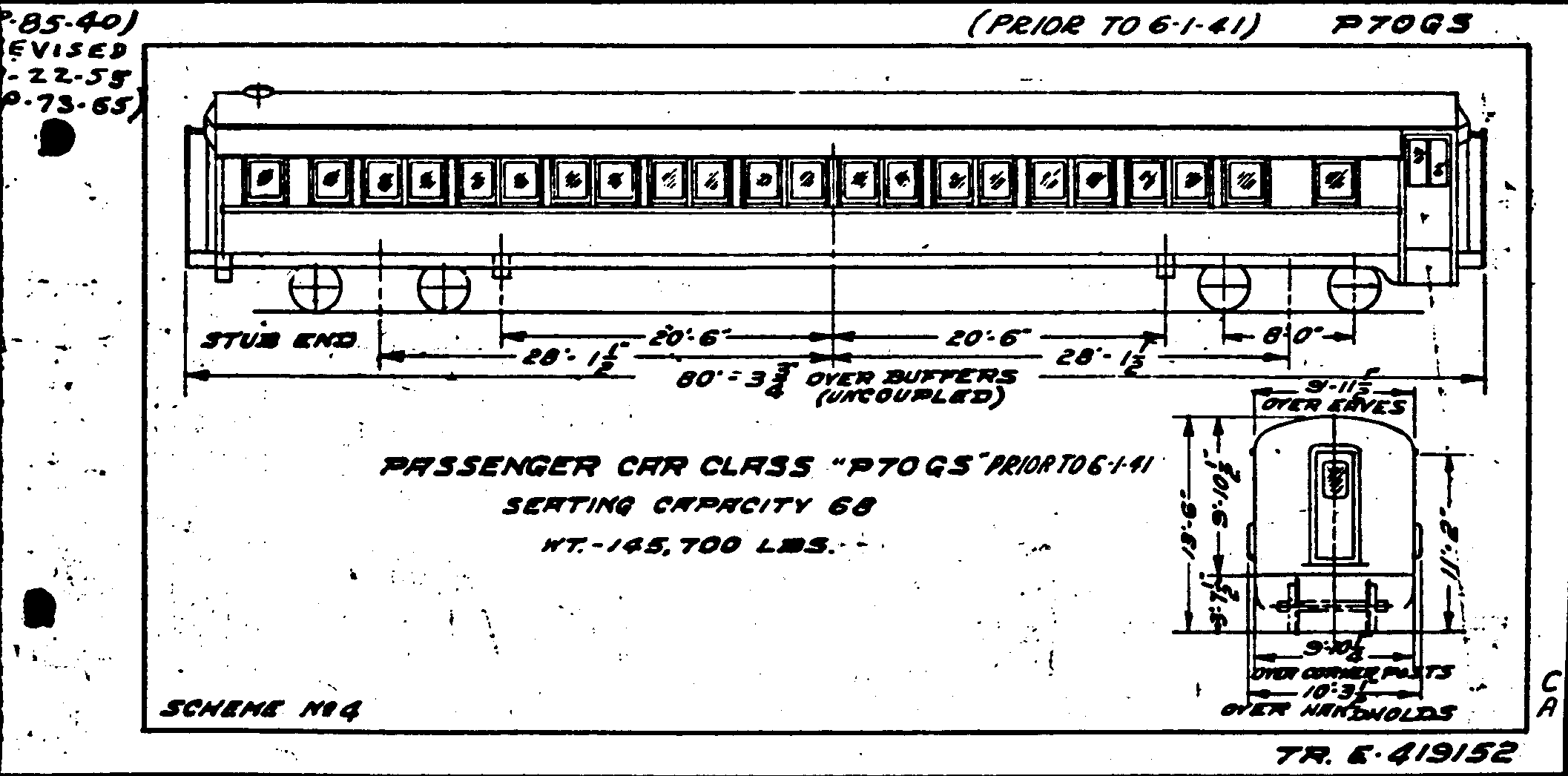 P70gs (prior to 6-1-41)-Passenger Car (coach)