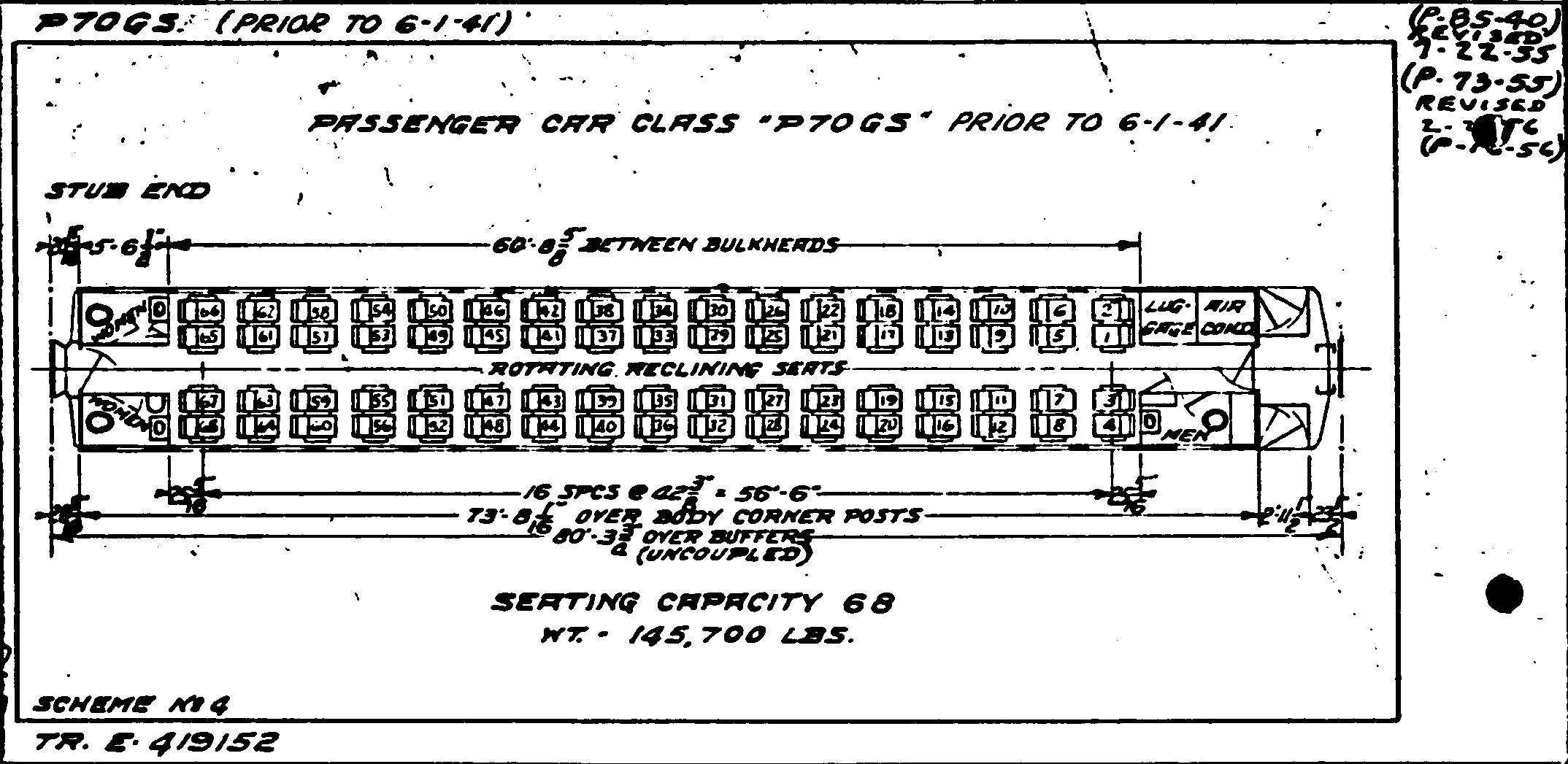 P70gs (prior to 6-1-41)-Passenger Car (coach)