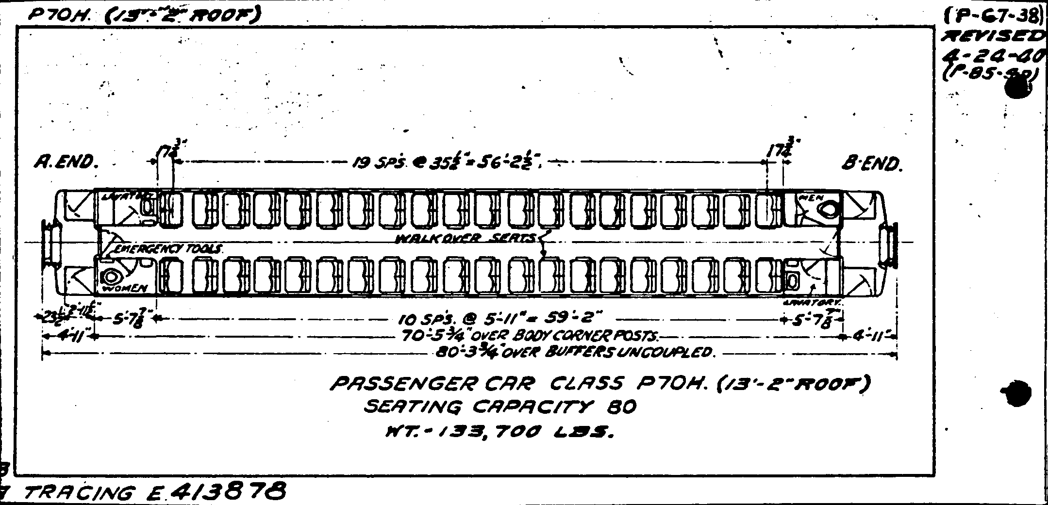 P70h (13'-2~ roof)-Passenger Car (coach)