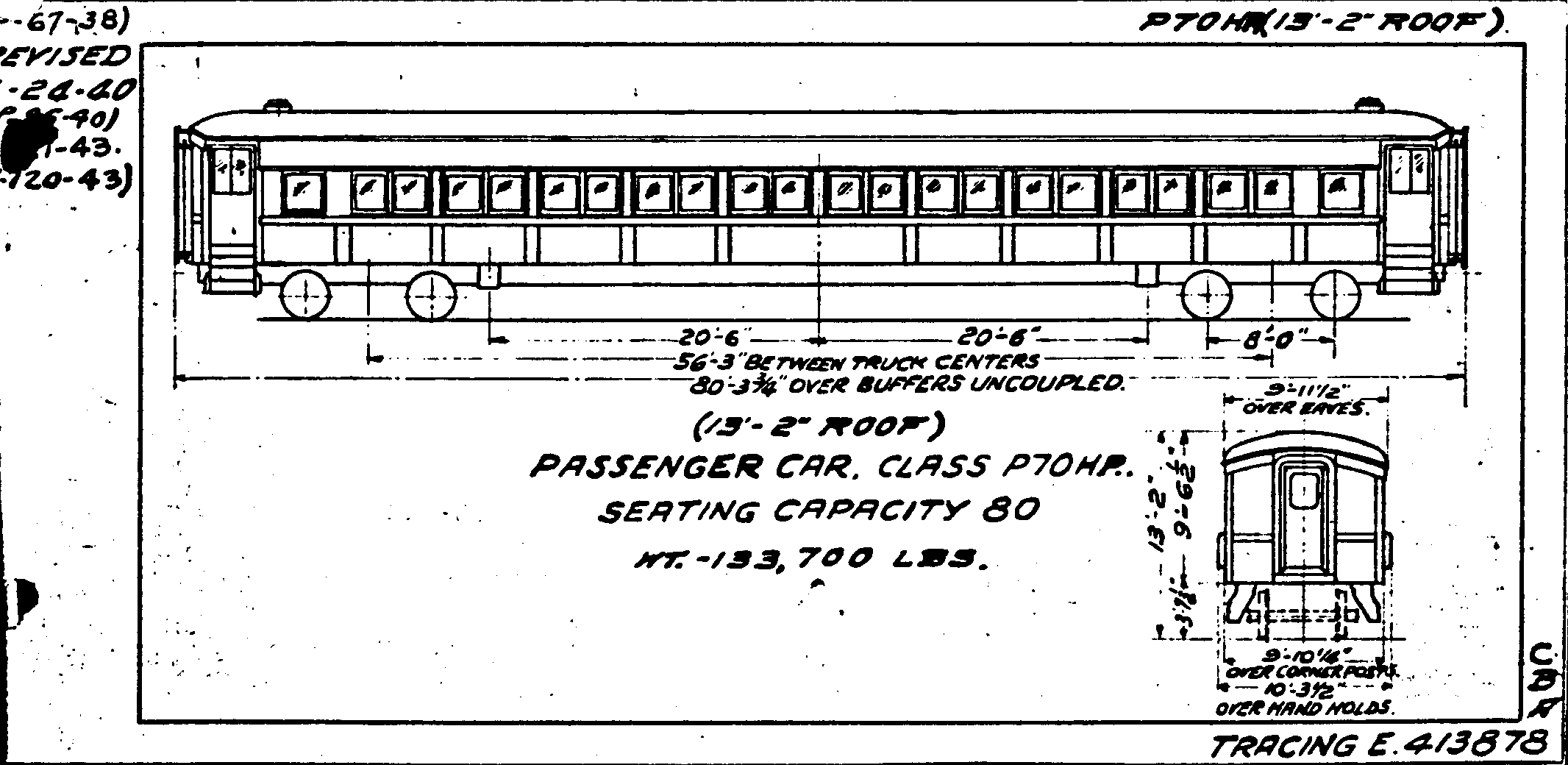 P70hR (13'-2~ roof)-Passenger Car (coach)