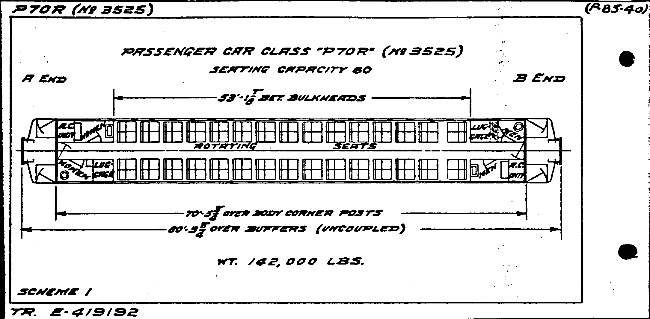 P70R (#3525)-Passenger Car (coach)