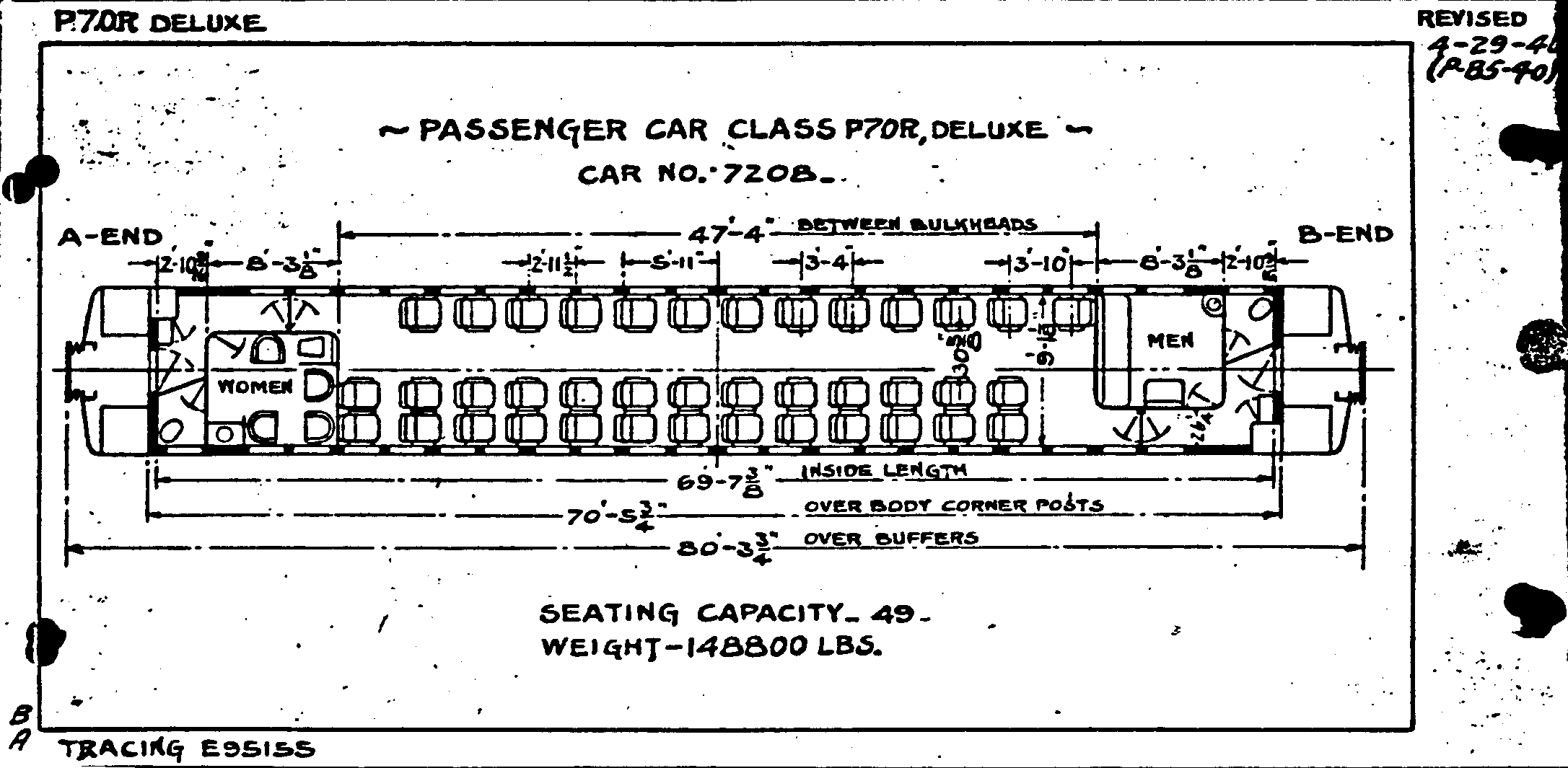 P70R-deluxe #7208-Passenger Car (coach)