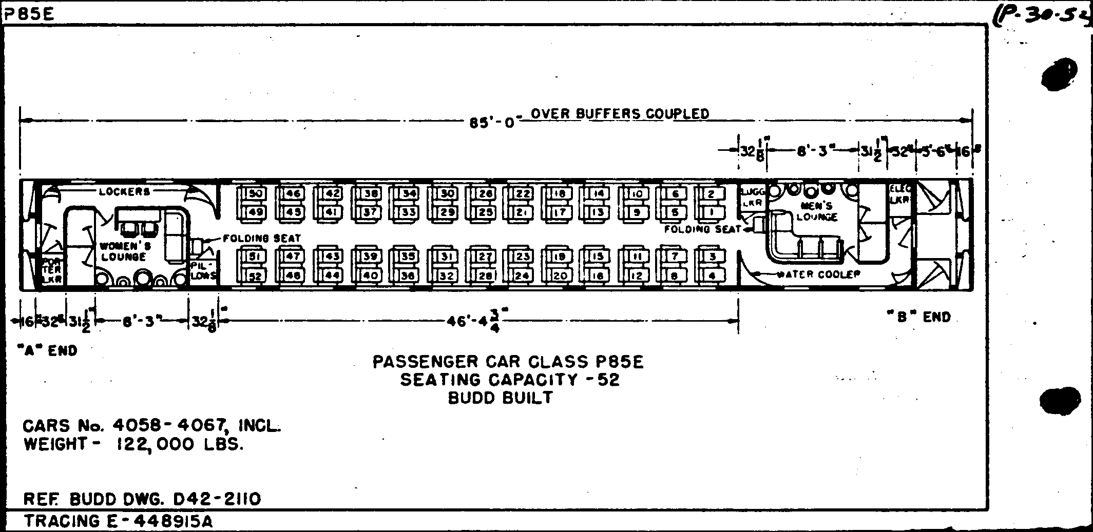 P85e-Passenger Car (coach, Budd)
