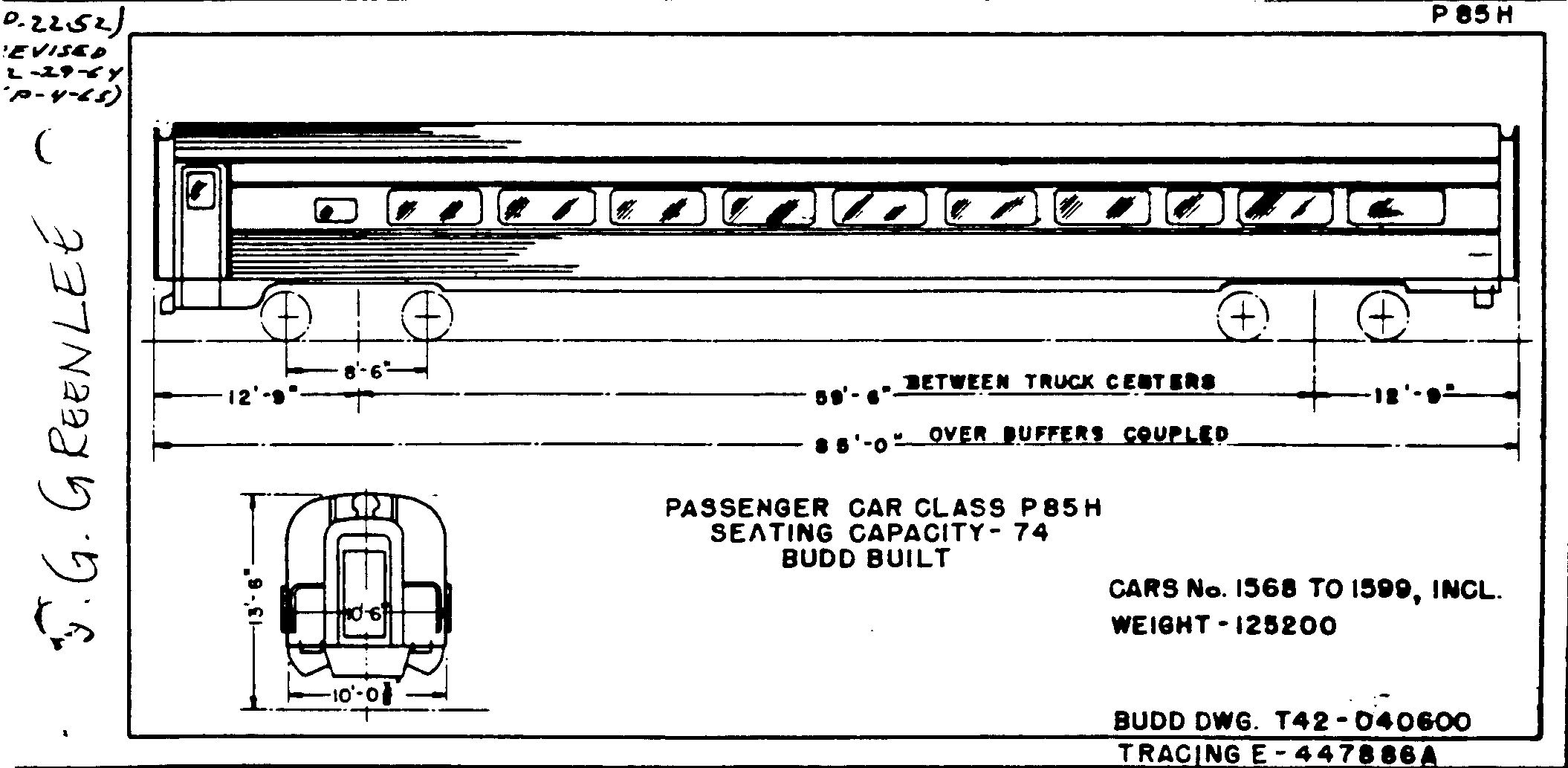 P85h-Passenger Car (coach, Budd)