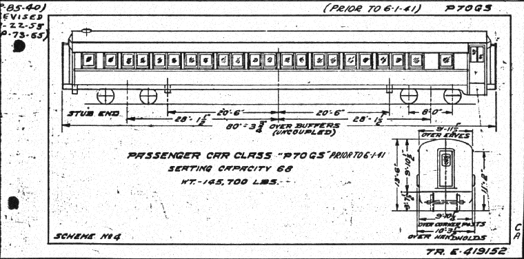P70gs (prior to 6-1-41)-Passenger Car (coach)