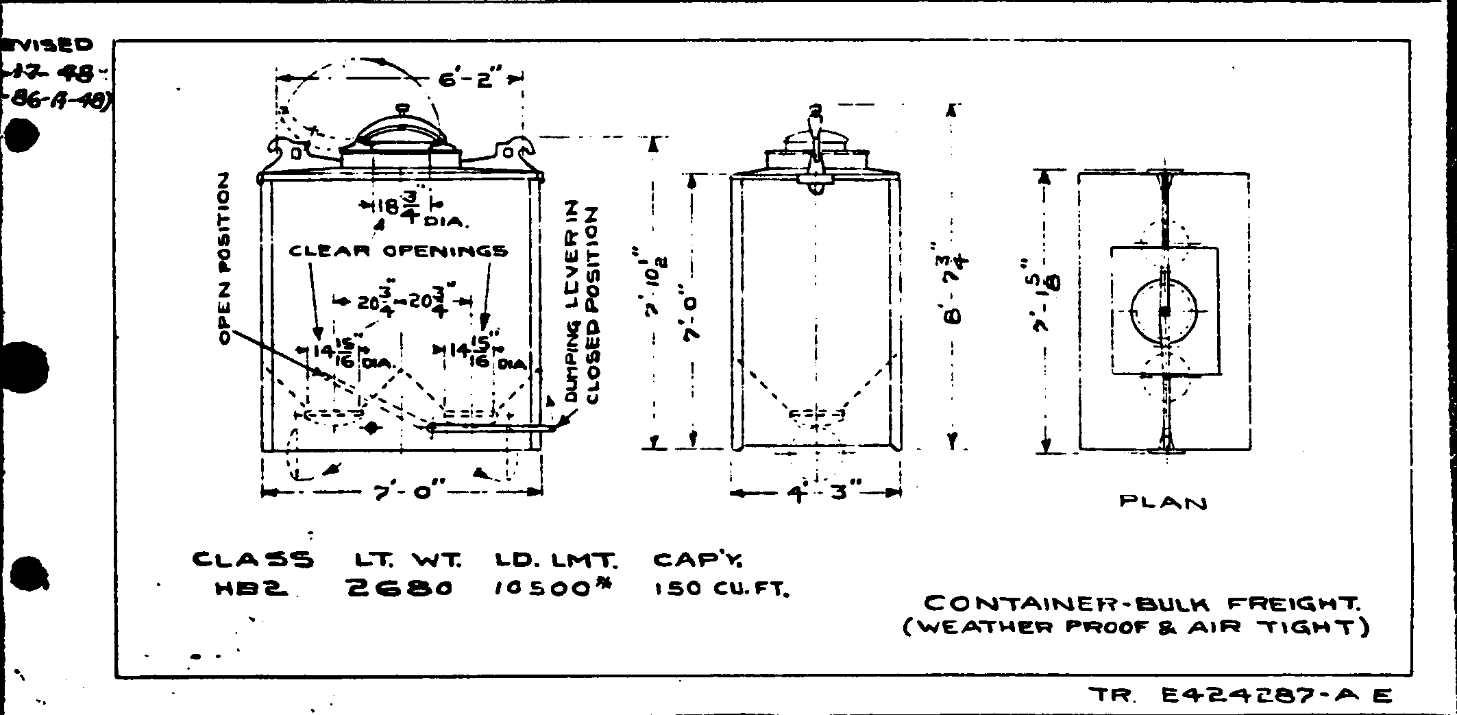 HB2-Container-Bulk Freight Weatherproof, Air tight