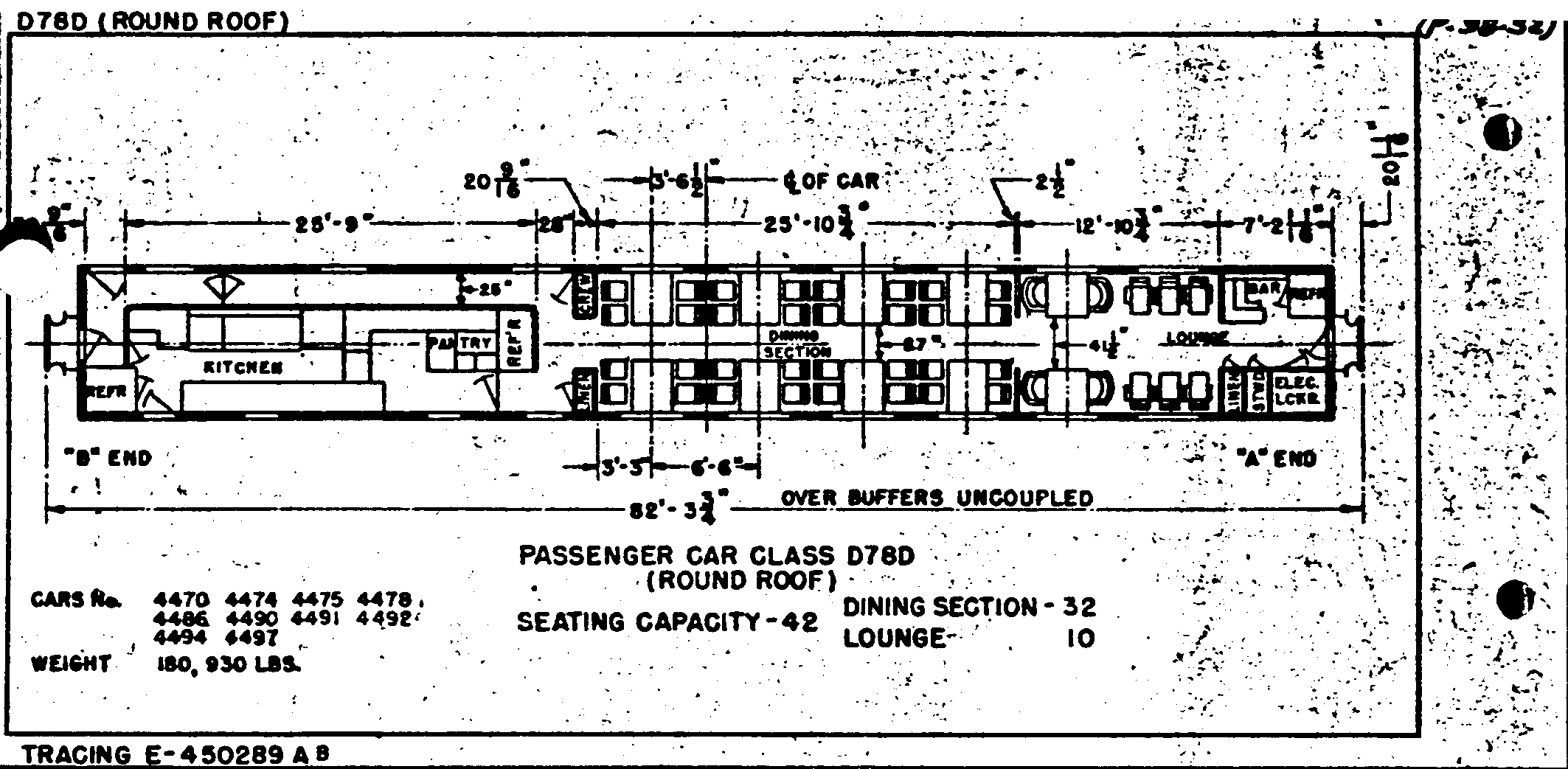 D78D (round roof)-Dining Car w/ lounge