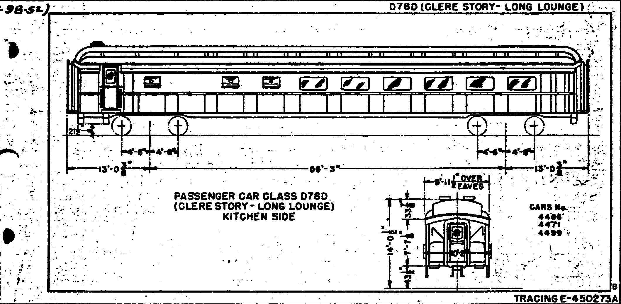 D78D (clerestory-long lounge)-Dining Car w/ lounge