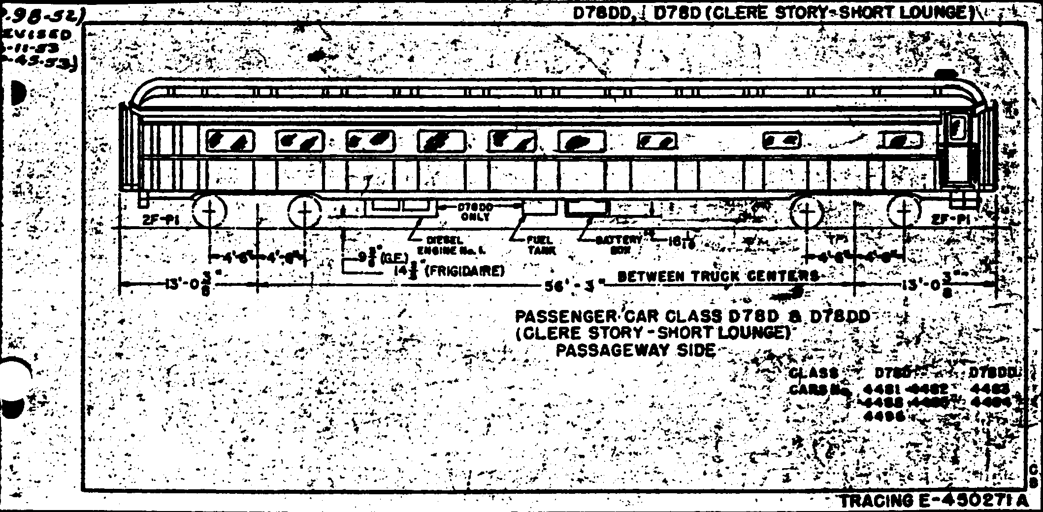 D78DD, D78D (clerestory-short lounge)-Dining Car w/ lounge