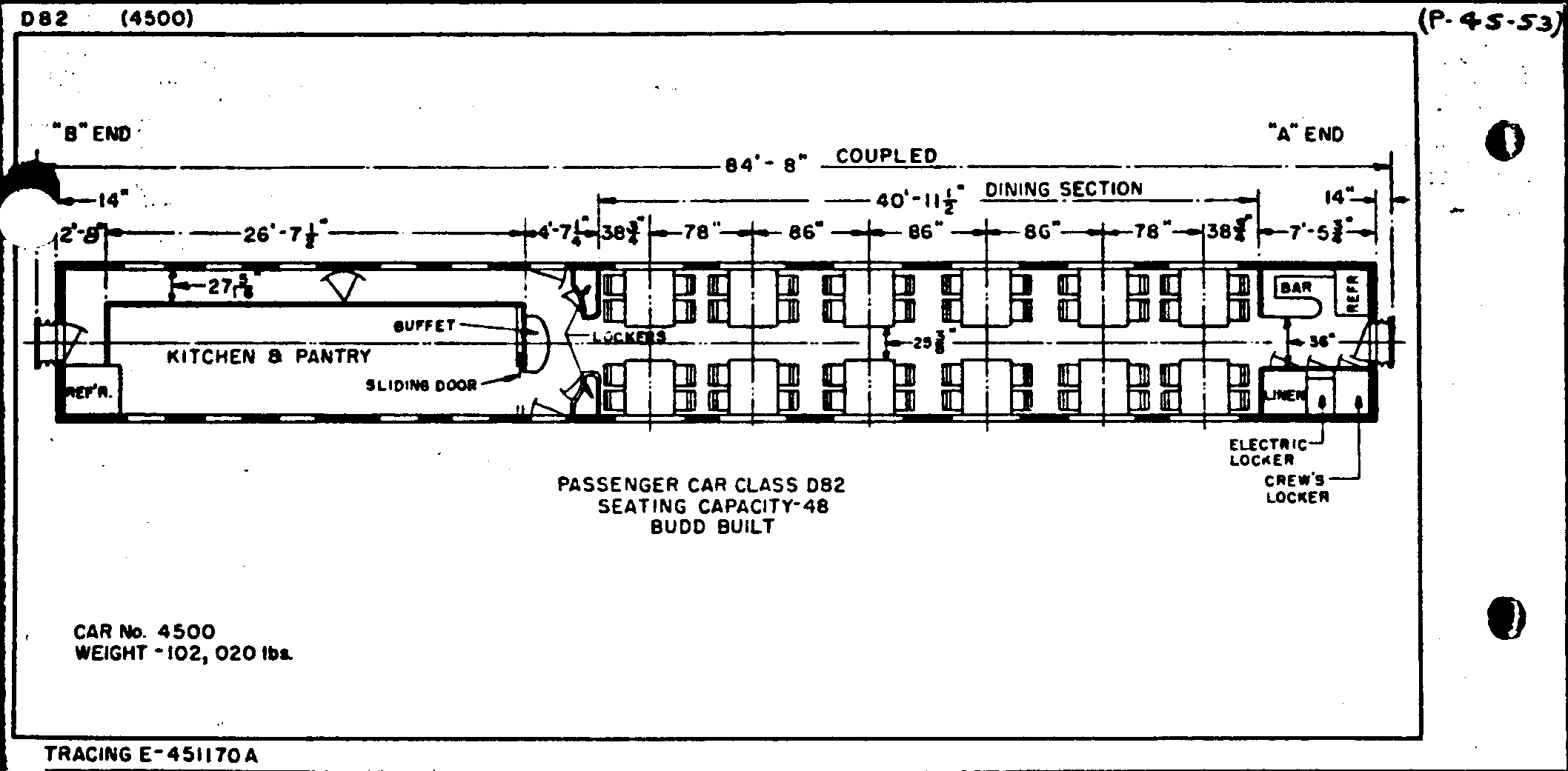 D82 (#4500)-Dining Car, Budd
