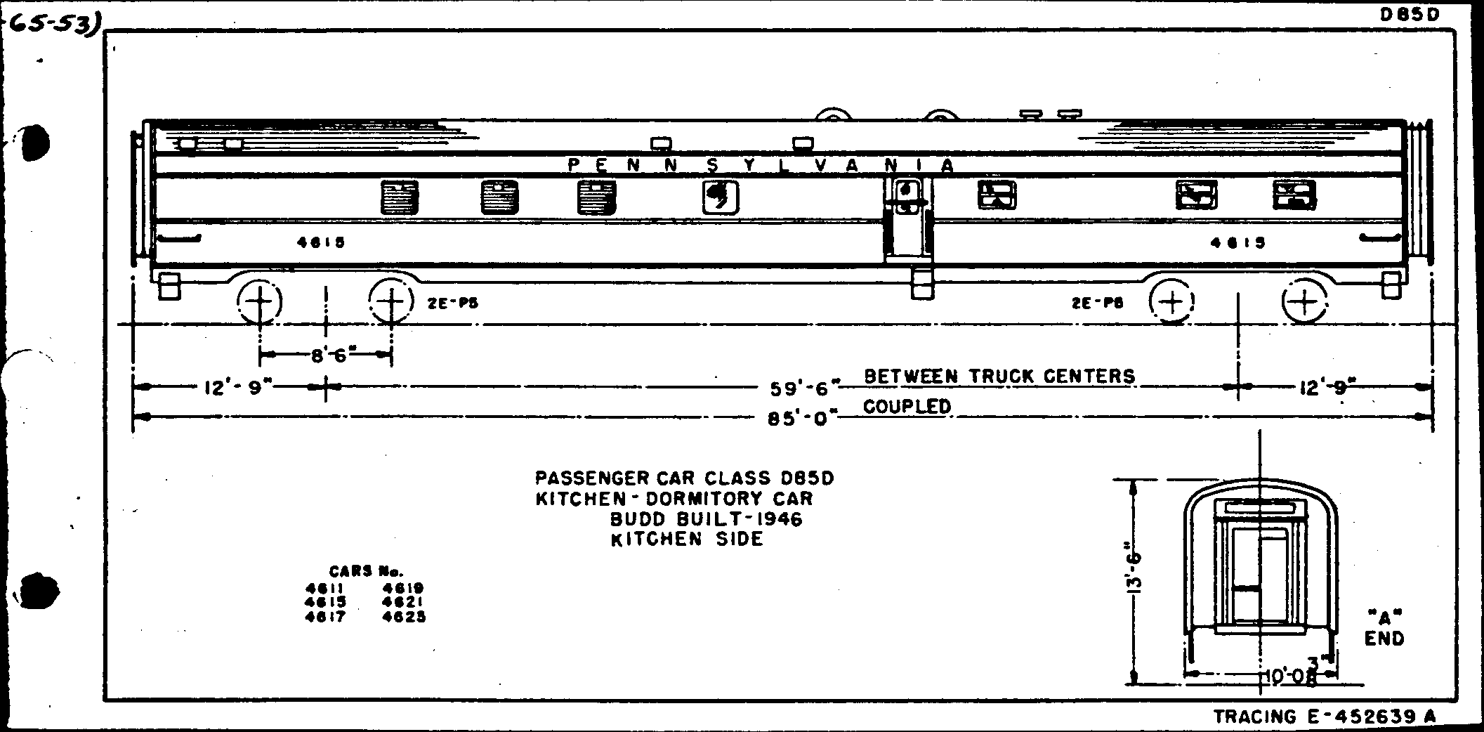 D85d-Kitchen-dormitory car-Budd