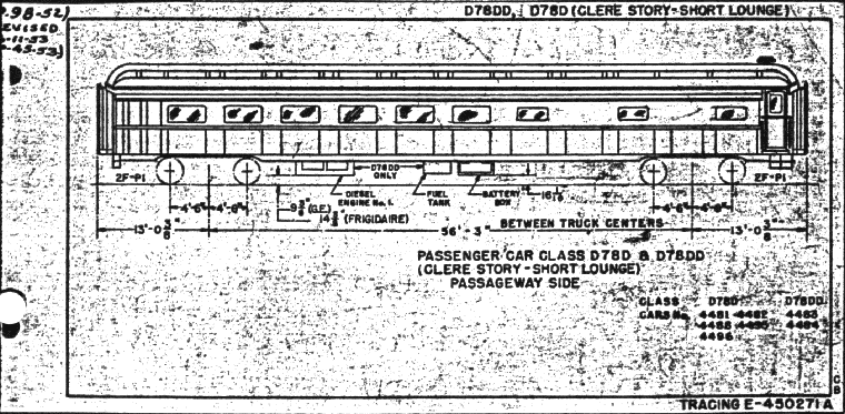 D78DD, D78D (clerestory-short lounge)-Dining Car w/ lounge