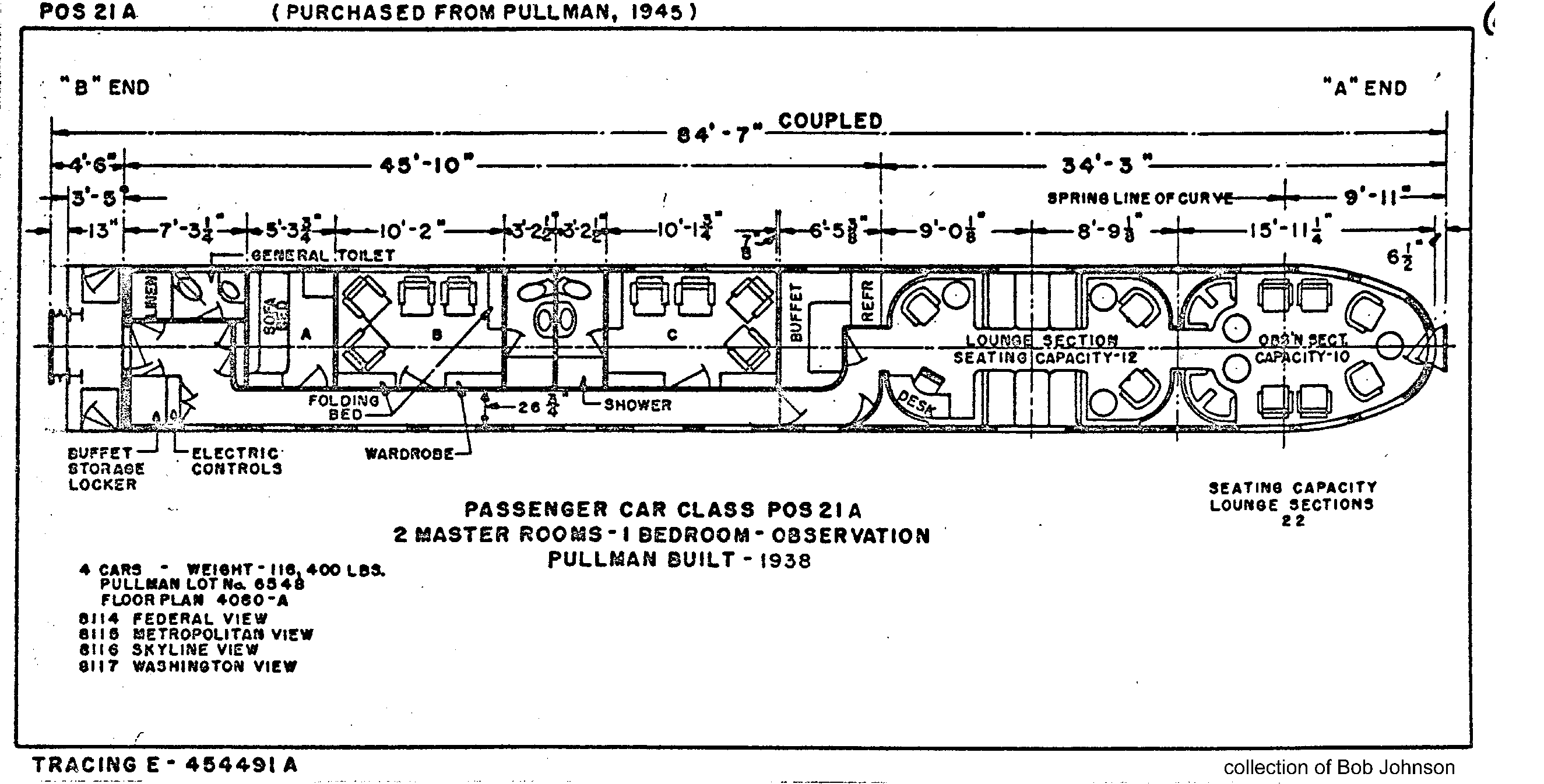 POS21a-2 Master Rooms, 1 Bedroom, Observation-Pullman Plan