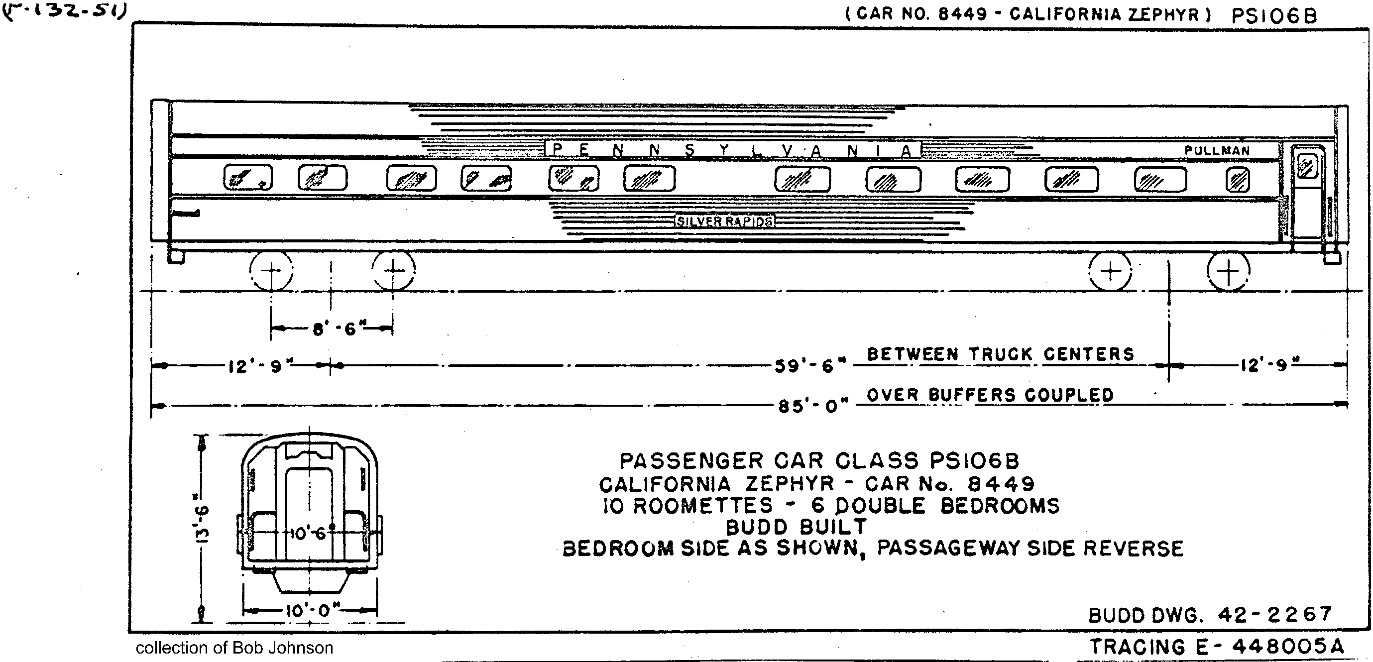 PS106B-10 Roomettes, 6 dbl bedrooms-Budd