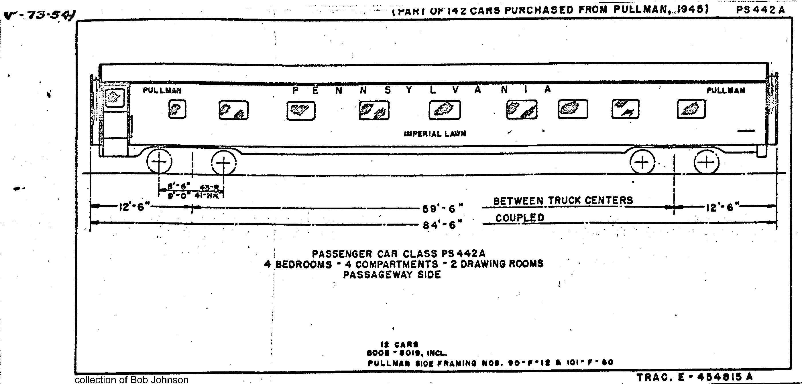 PS442a-4 dbl bedroom, 4 compartment, 2 drawing room-Pullman