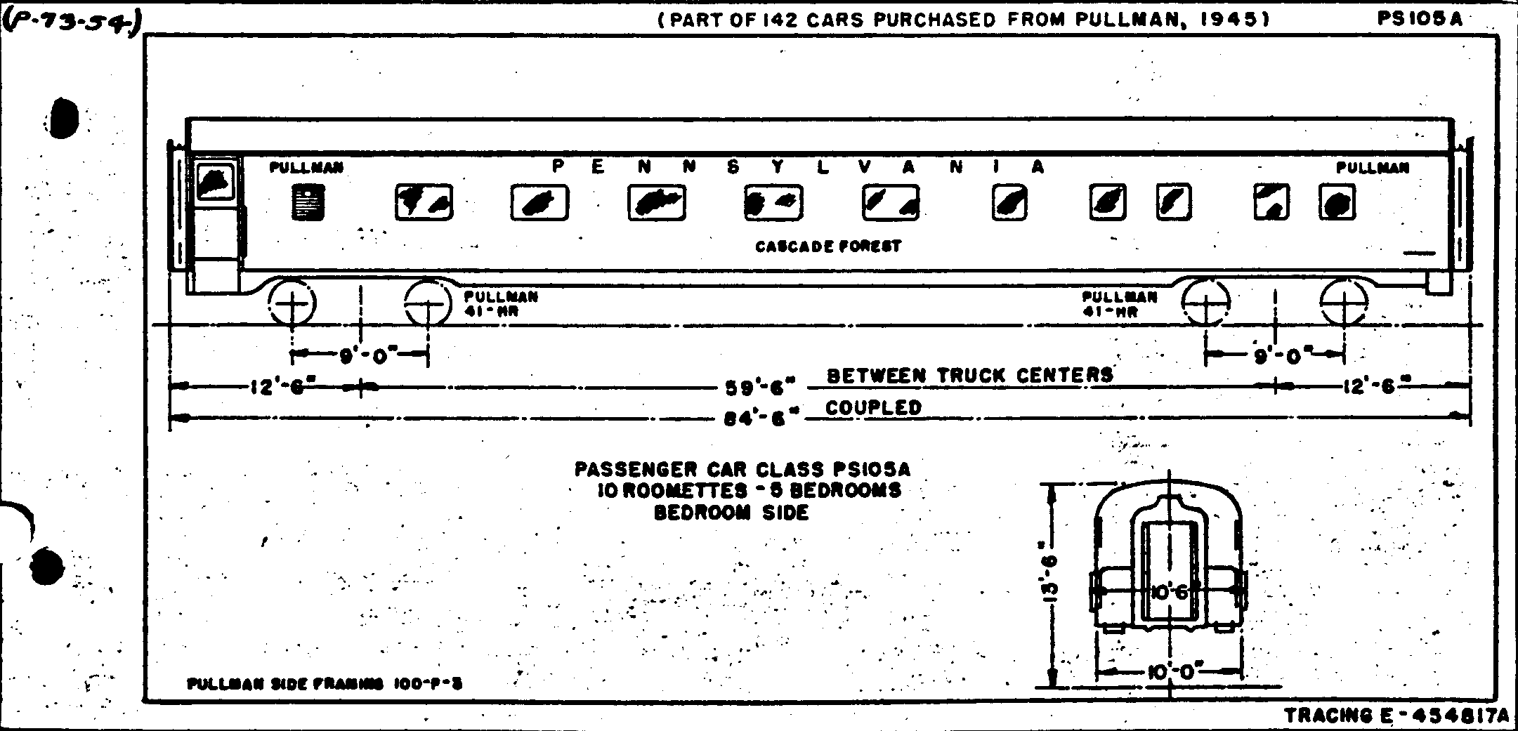 PS105A-10 Roomettes, 5 Bedrooms-Pullman