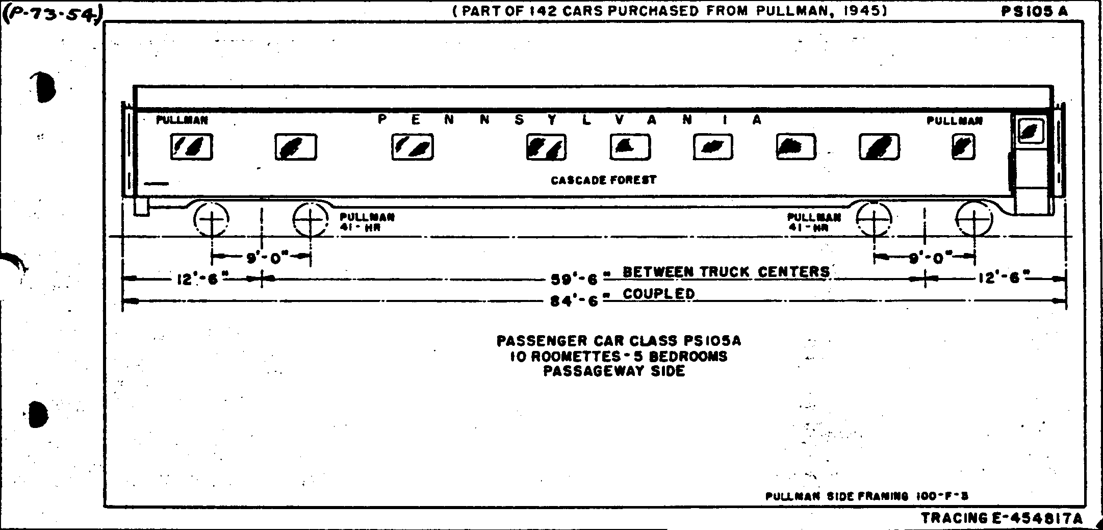 PS105A-10 Roomettes, 5 Bedrooms-Pullman