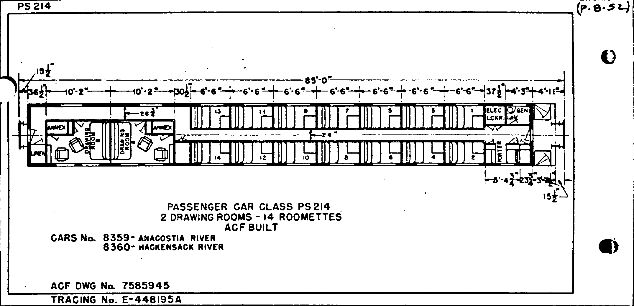 PS214-2 drawing rooms, 14 Roomettes-AC&F