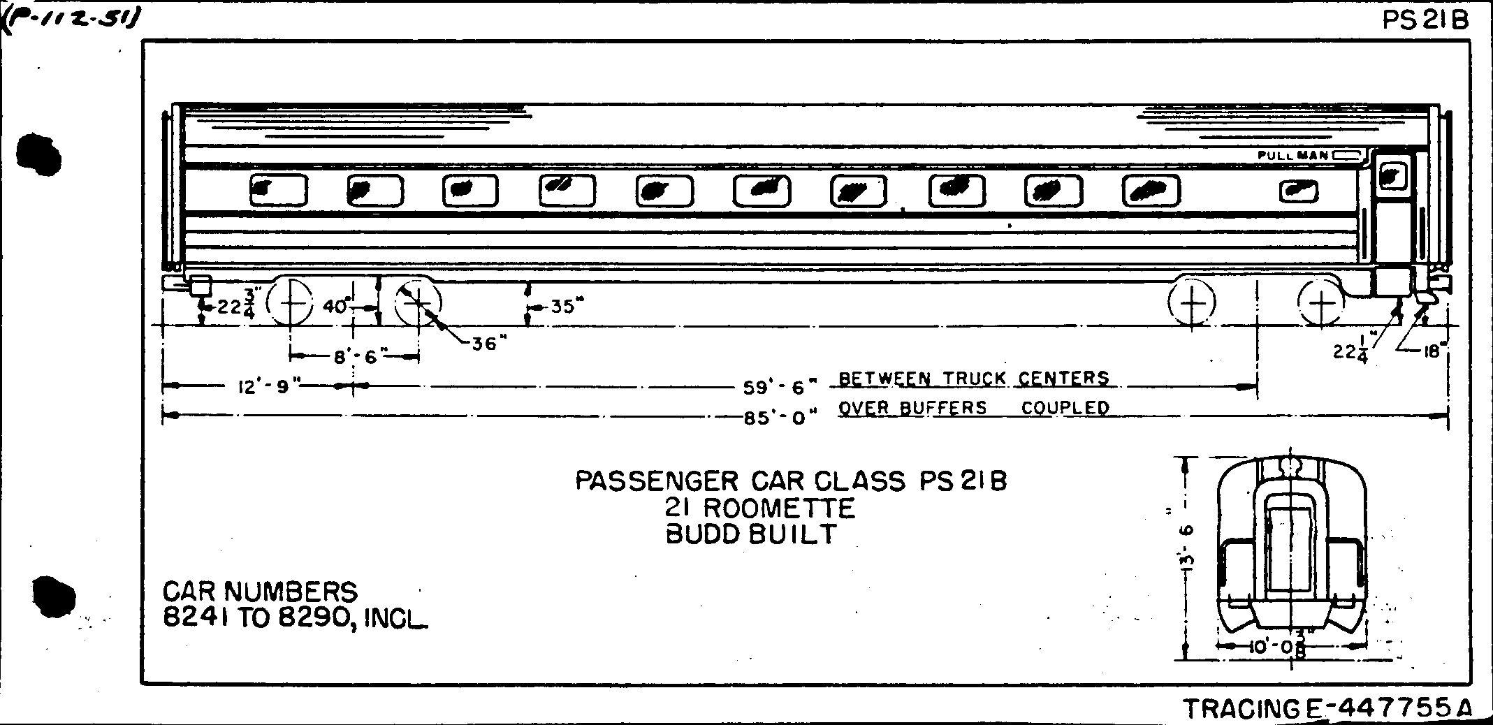 PS21B-21 Roomettes-Budd