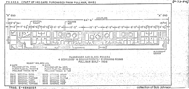 PS442a-4 dbl bedroom, 4 compartment, 2 drawing room-Pullman