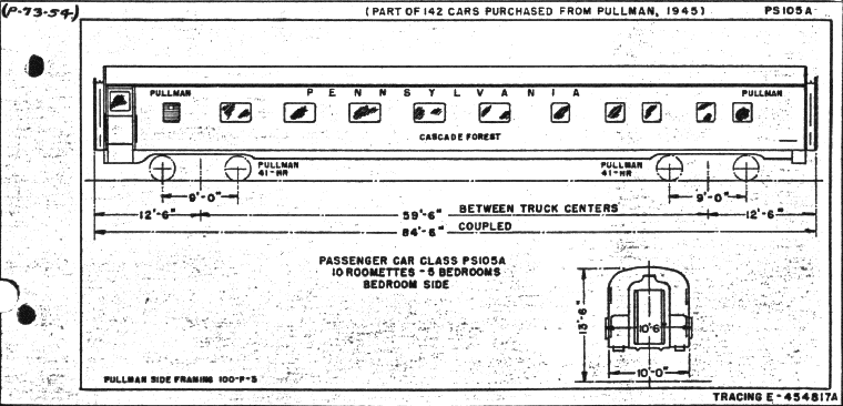 PS105A-10 Roomettes, 5 Bedrooms-Pullman