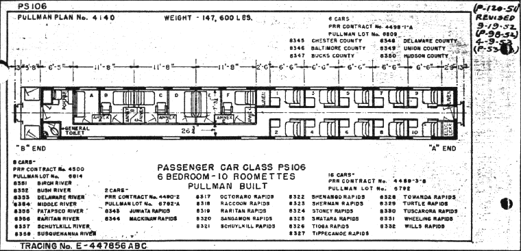 PS106-6 Bedrooms, 10 Roomettes-Pullman