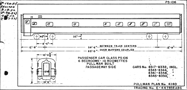 PS106-6 Bedrooms, 10 Roomettes-Pullman