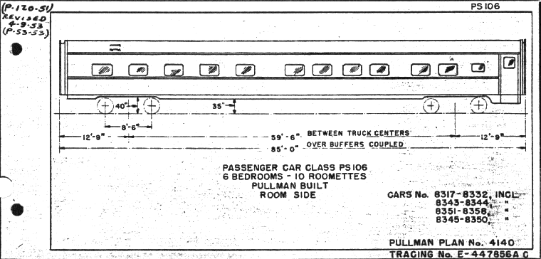 PS106-6 Bedrooms, 10 Roomettes-Pullman