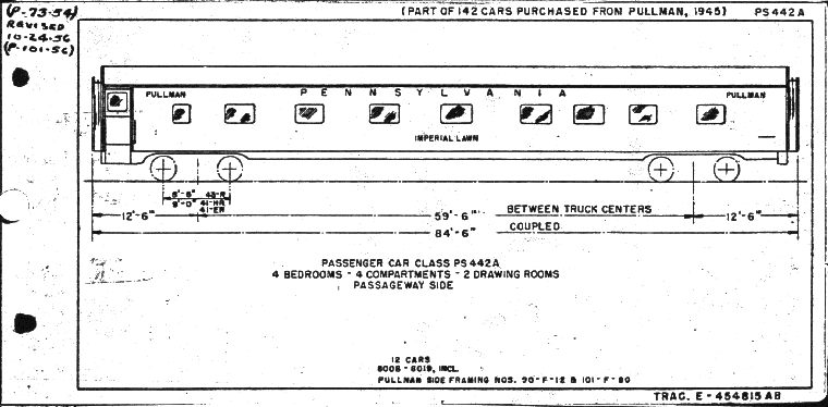 PS442a-4 dbl bedroom, 4 compartment, 2 drawing room-Pullman